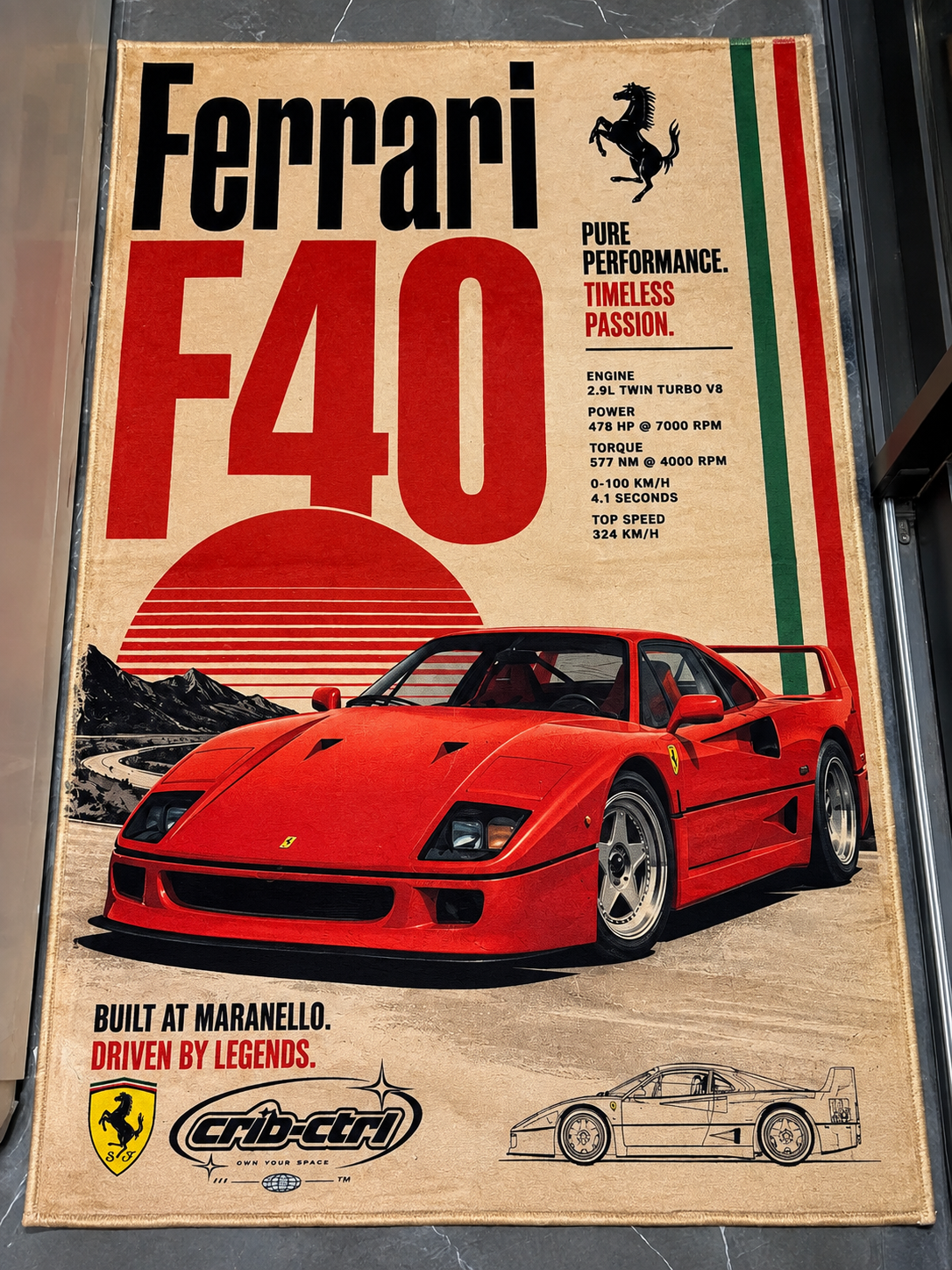 Ferrari f40 rug